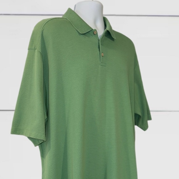 Tommy Bahama Green Short Sleeve Polo Shirt | Pima Cotton Blend | Men's Size XXL - Picture 3 of 12